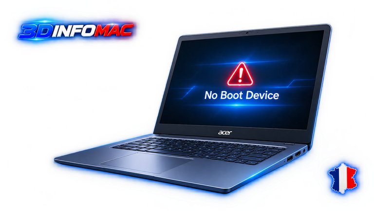 No Boot Device Aucun périphérique de démarrage disponible ou détecté