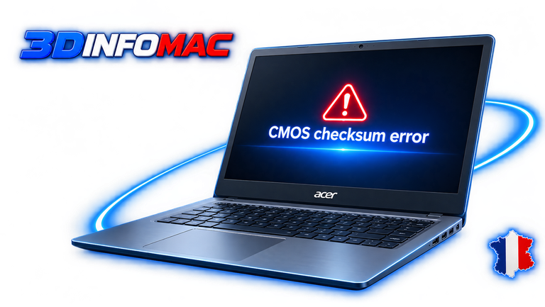 CMOS checksum error Erreur de configuration ou de mémoire CMOS