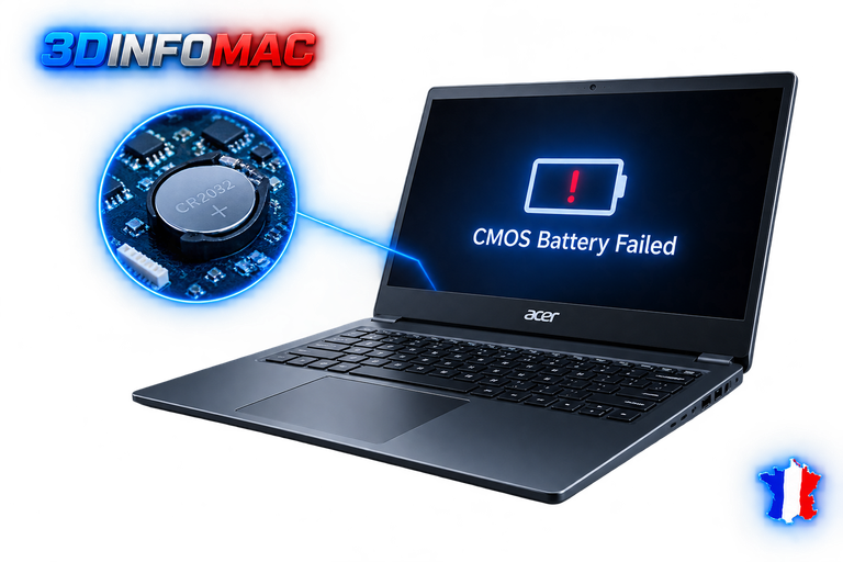Diagnostic CMOS sur ordinateur portable