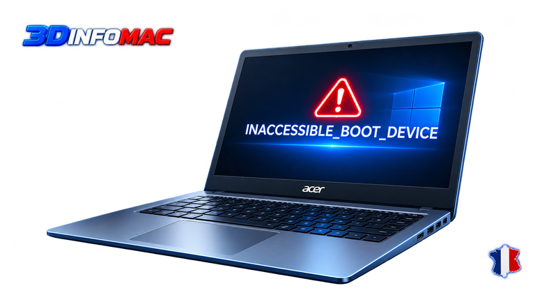 INACCESSIBLE_BOOT_DEVICE Windows ne peut plus accéder disque démarrage
