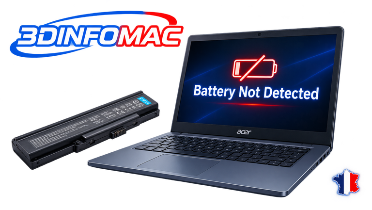 Acer Message affiché Battery Not Detected Batterie non détectée
